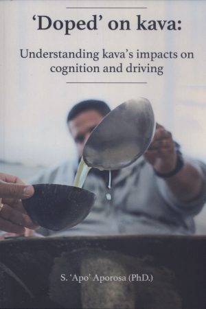 Man, Bowl, brown water, white background and black words on the cover