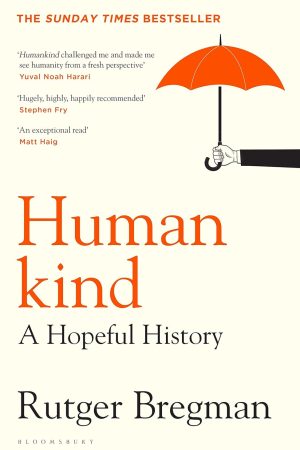 White Background, Orange and black writings, arm holding an orange umbrella